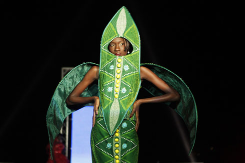 Model Liana N’Diaye wears a creation by Ivory Coast designer Anderson D