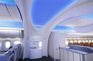 Passenger entrance on mockup interior of Boeing's 787