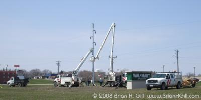 Utility pole replacement on south 12, Sauk Centre, Minnesota
