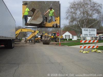 Heavy work at the Ash Street Project, Sauk Centre, Minnesota