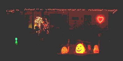 A green alien, jack-o'-lanterns, and: a heart?!.