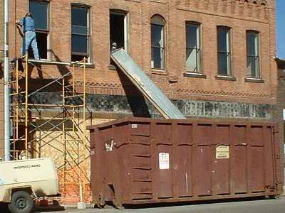 Work in progress at the old Snyder store
