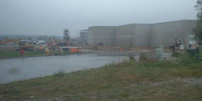 Wal-Mart Supercenter construction in the rain