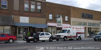 Emergency services at work in Sauk Centre, Minnesota