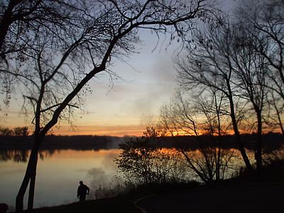Autumn sunset by Sauk Lake, Minnesota