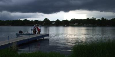 Sauk Lake under storm clouds. Sauk Centre, Minnesota