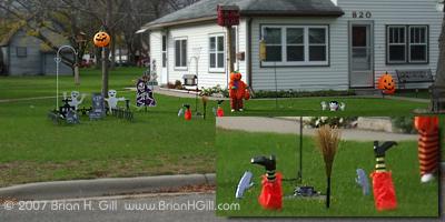 Halloween yard decorations: with crash landing