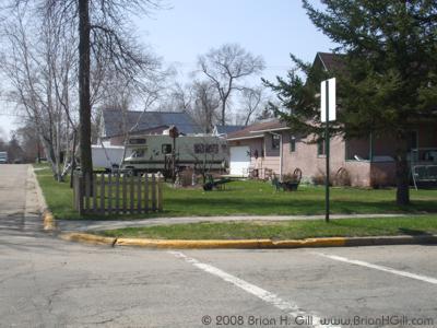 Corner lot in Sauk Centre, Minnesota. 