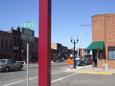 New old-fashioned street lights in Sauk Centre, Minnesota
