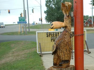 A friendly moose sculpture in Sauk Centre