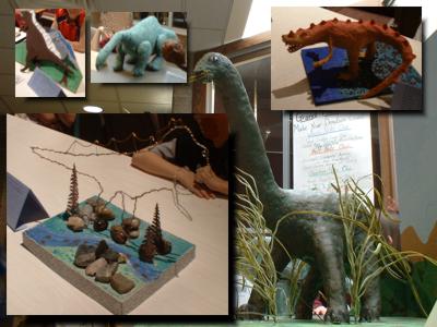 Wood dinosaurs, cloth dinosaurs, abstract dinosaurs, realistic ones: all kinds on display.