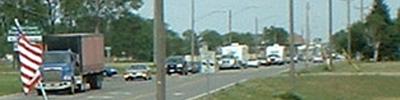 Traffic backed up to the Sauk River.