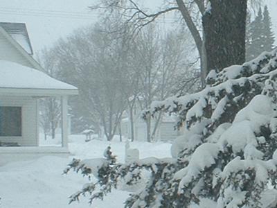 Winter snowfall in Sauk Centre
