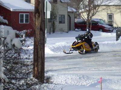 Snowmobile on Ash, Sauk Centre, Minnesota