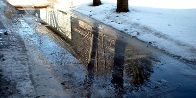 Water and ice reflections in Sauk Centre