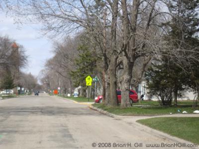 'Blind' intersection, sort of, in Sauk Centre, Minnesota. 