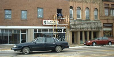 New windows at 4th and Main, Sauk Centre