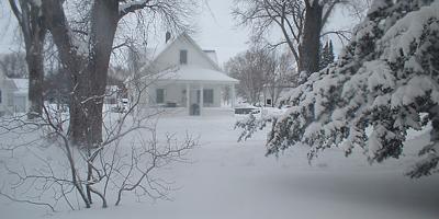 Sunday morning with snow in Sauk Centre