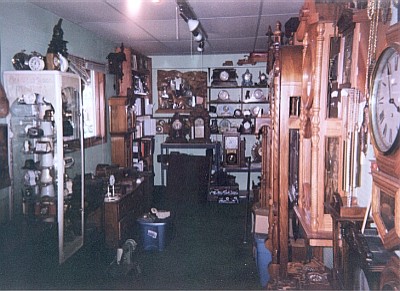 Over 200 antique and hand-carved wooden clocks on display for enjoyment, and for sale.