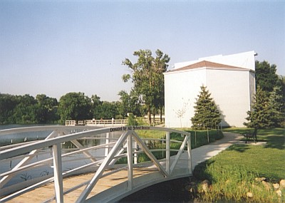 Sinclair Lewis Park bridge and band shell
